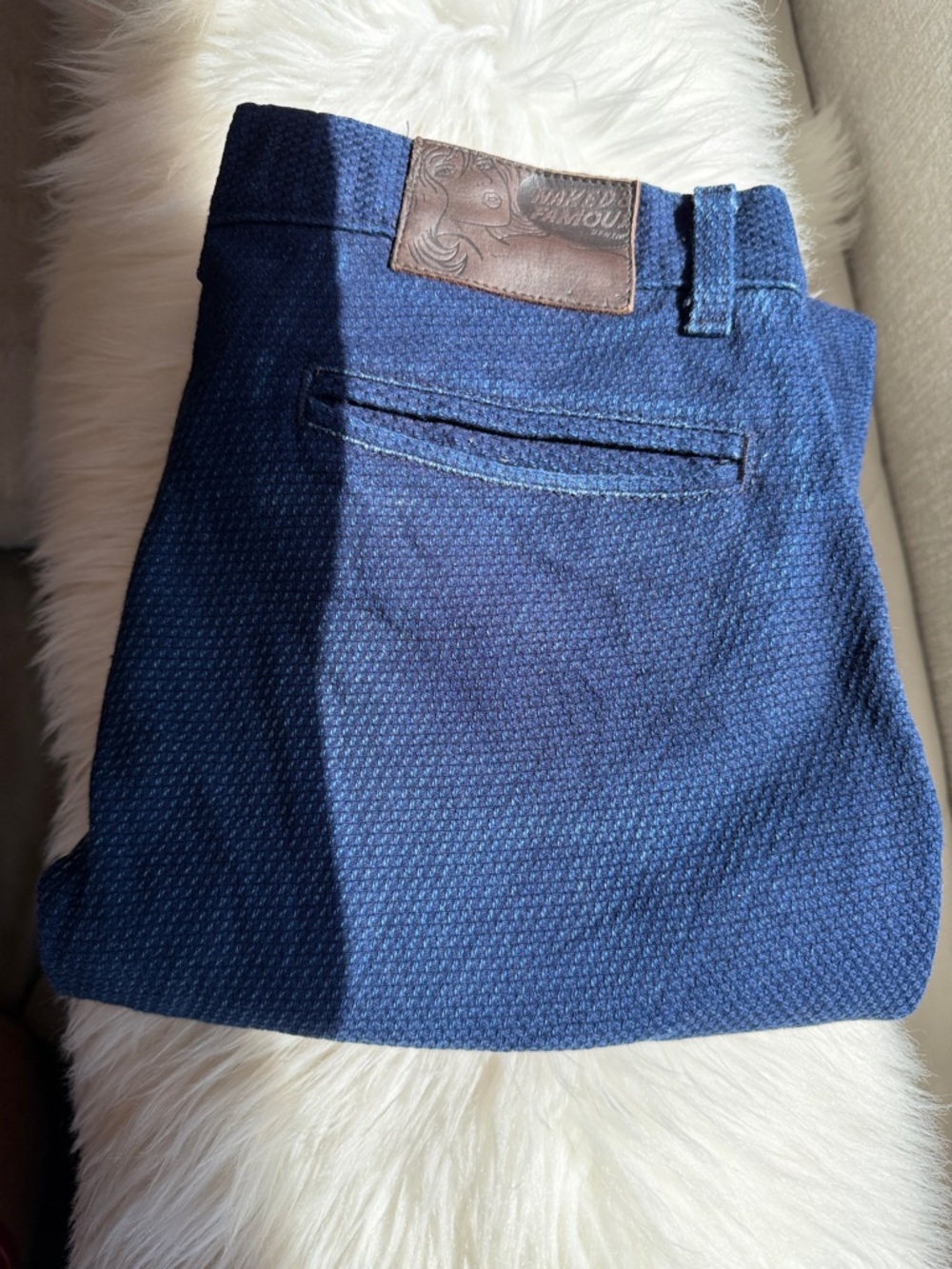 Naked & Famous 12.5oz Sashiko stretch slim Chino